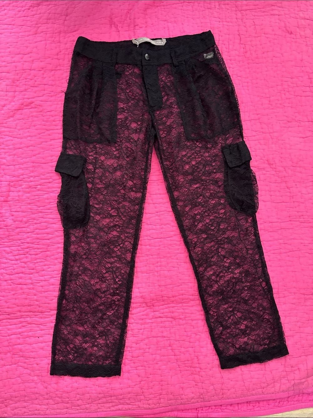 Dollin Chase Black Lace Pants, XL